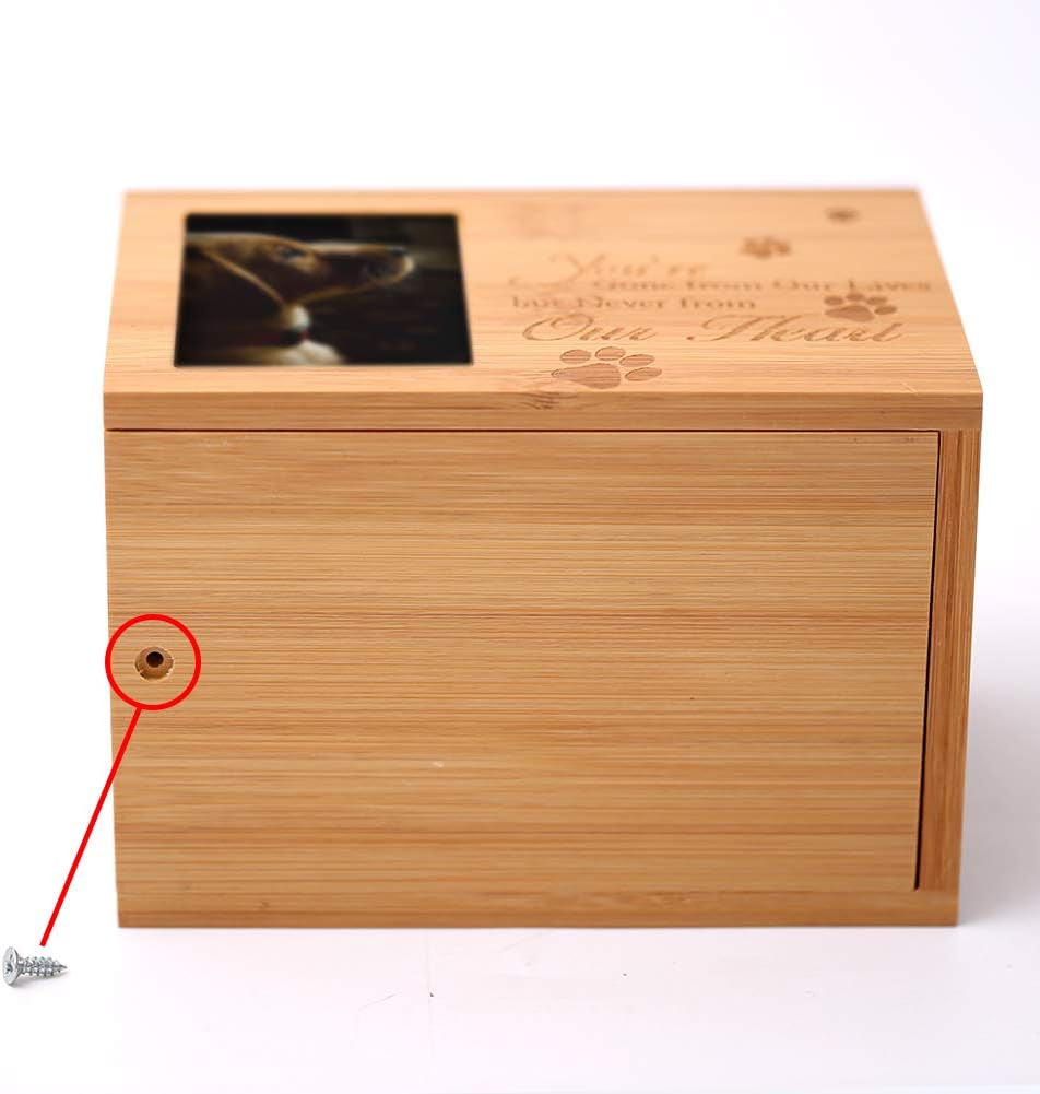 Burly Wood Keepsake Urns for pets Ashes with Photo Box Pet Cremation Urn to add a picture