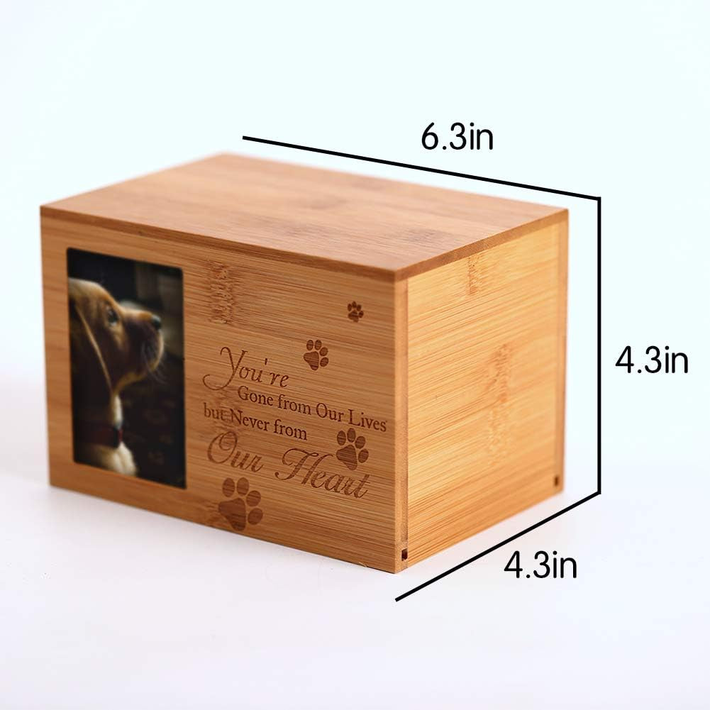 Burly Wood Keepsake Urns for pets Ashes with Photo Box Pet Cremation Urn to add a picture