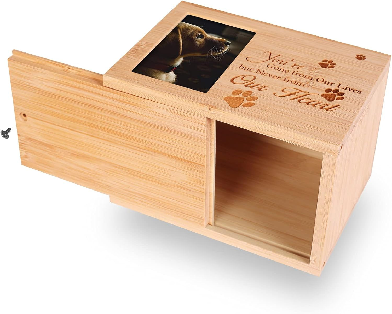 Burly Wood Keepsake Urns for pets Ashes with Photo Box Pet Cremation Urn to add a picture